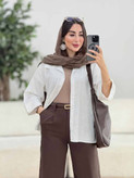 شومیز باکسی شفق جنس شانتون حصیری