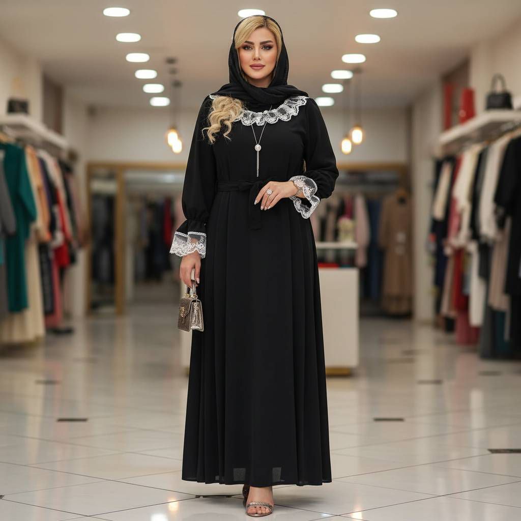 پیراهن عبایی محبوبه جنس الیزه درجه یک