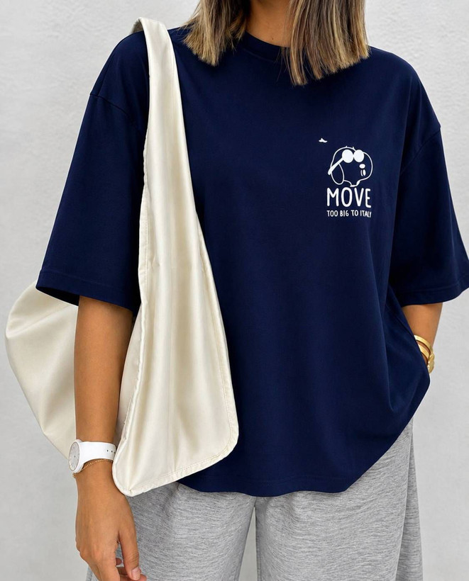 تیشرت باکسی move نخ پنبه اعلا
