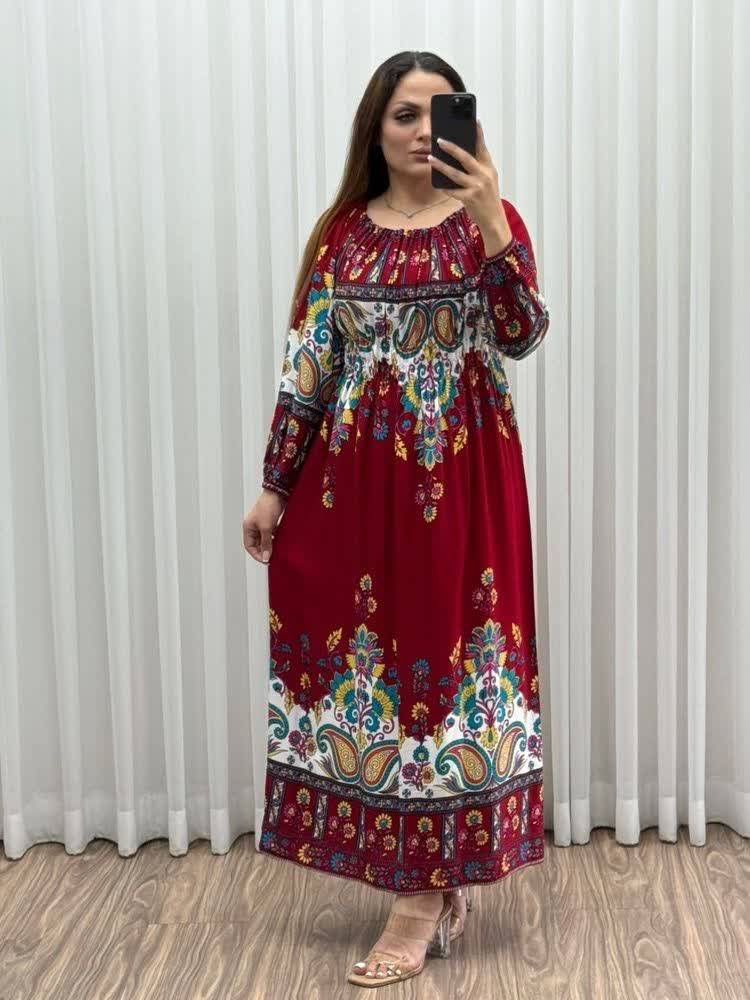 پیراهن ساحلی زنانه زرشکی