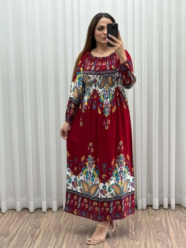 پیراهن ساحلی زنانه زرشکی