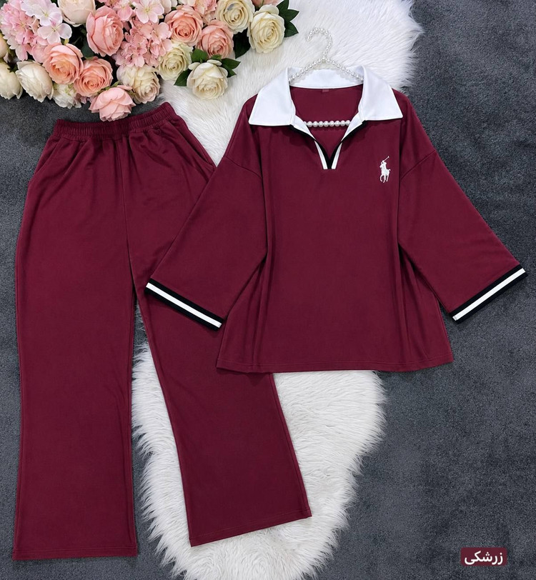 ست تیشرت شلوار polo گلکسی پنبه
