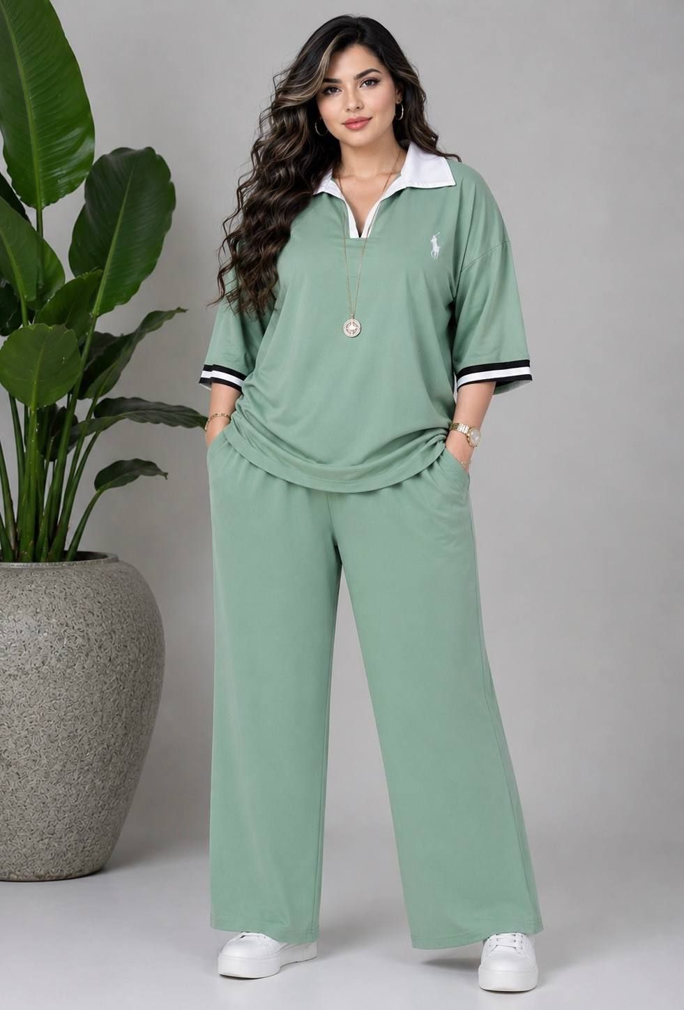 ست تیشرت شلوار polo گلکسی پنبه