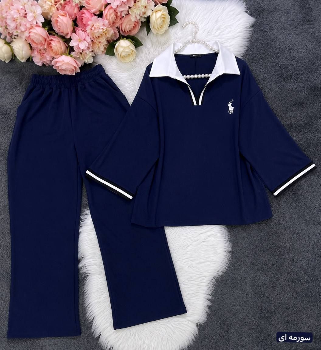 ست تیشرت شلوار polo گلکسی پنبه