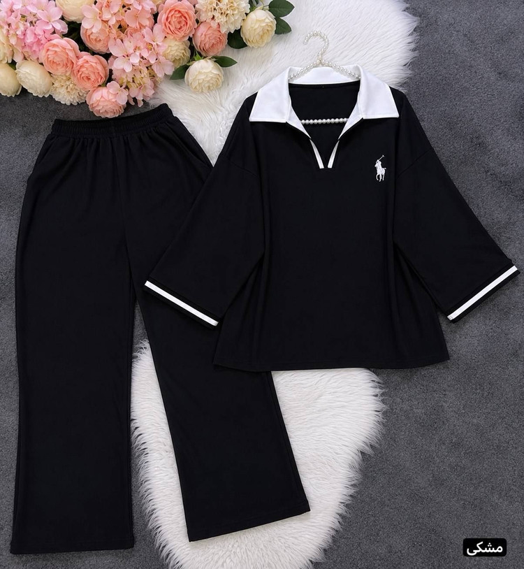 ست تیشرت شلوار polo گلکسی پنبه