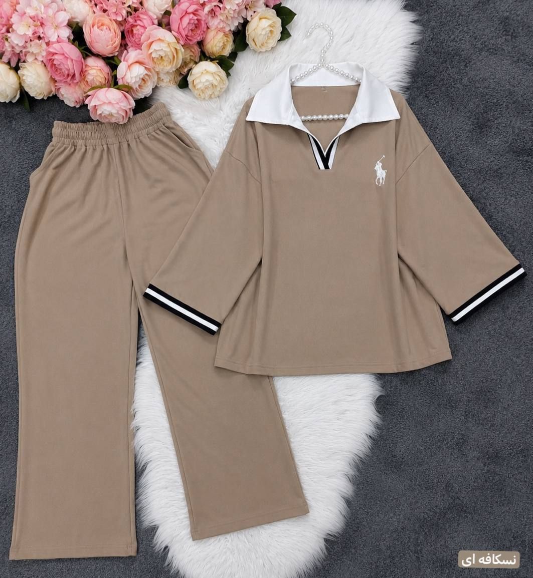 ست تیشرت شلوار polo گلکسی پنبه
