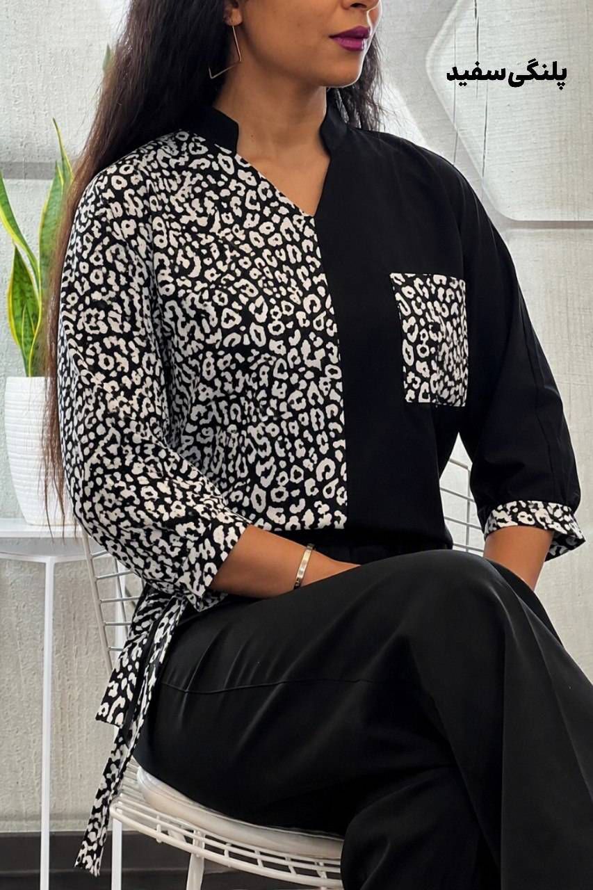 شومیز طرحدار نجلا جنس کرپ بوگاتی
