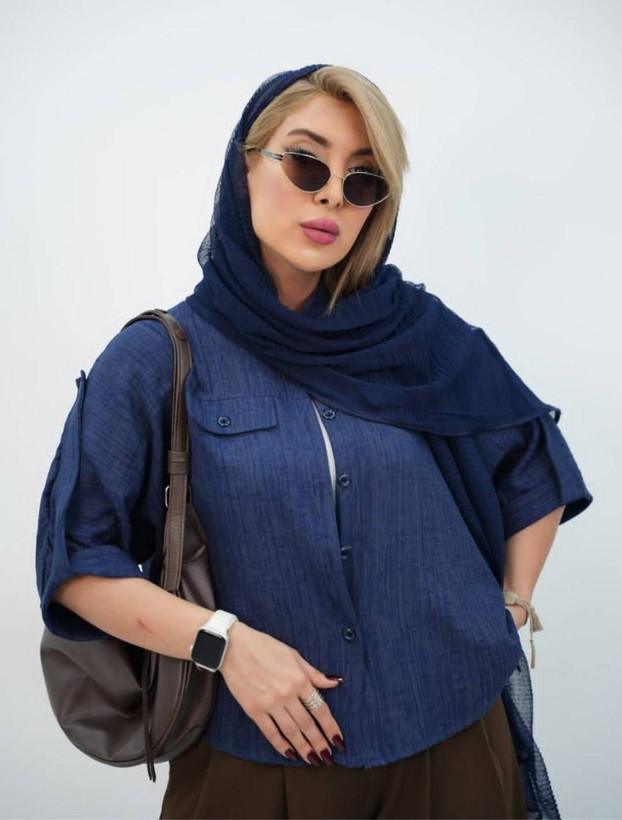 شومیز پرند جنس شانل طرح گازوئیلی