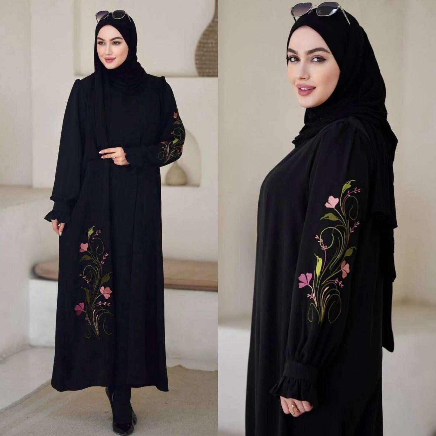 پیراهن عبایی ارکیده جنس الیزه