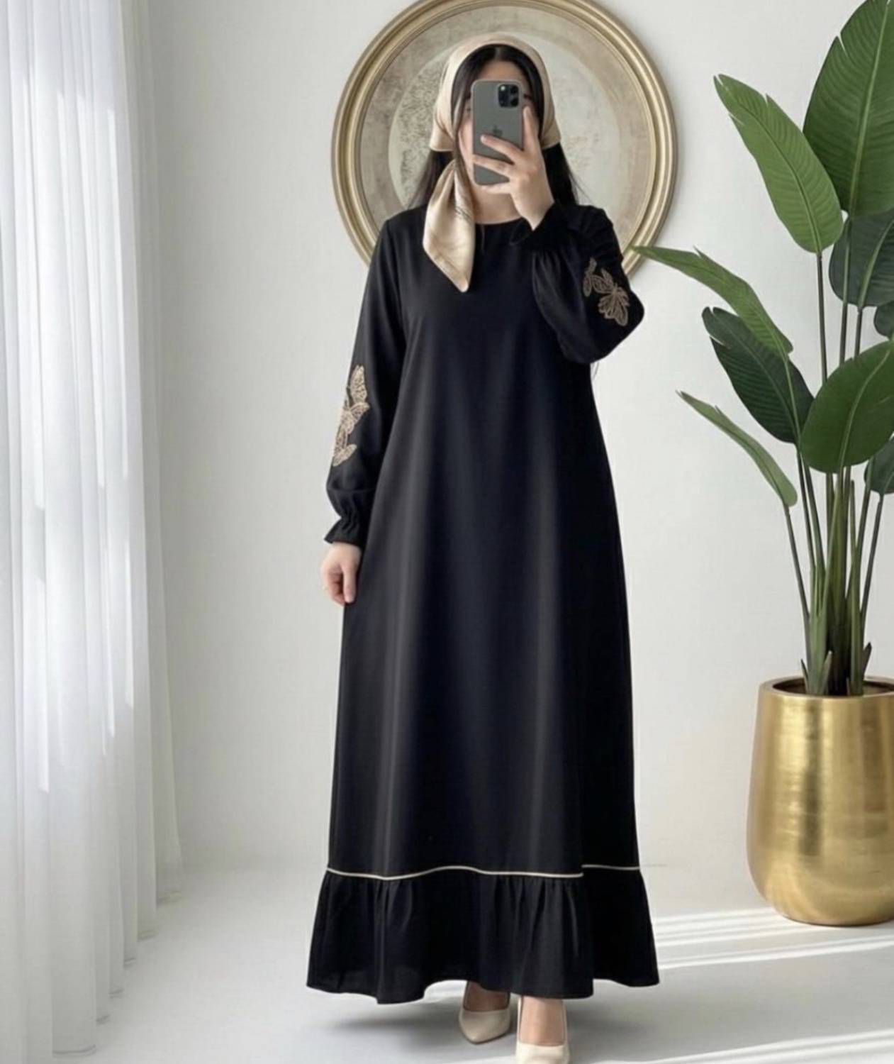 عبا نیایش جنس الیزه جت بلک