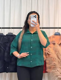 شومیز باکسی طرح چهارخونه جنس کرسپو گرم بالا
