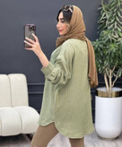 حراج شومیز مانتویی خاتون جنس شانتون راه راه دیپلمات درجه یک