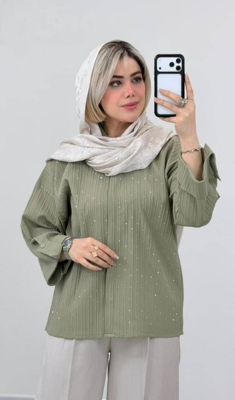 حراج شومیز نگینی مدل ویانا
