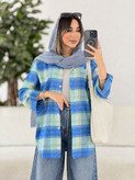 مانتو چهارخونه یلدا جنس نخ پنبه اعلا