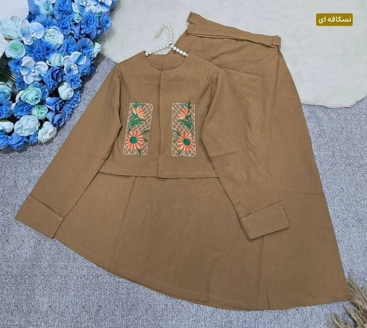ست کت و دامن گلدوزی آنیل