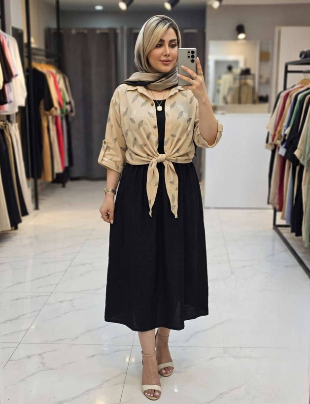 ست شومیز گره ای و سارافون شایلی