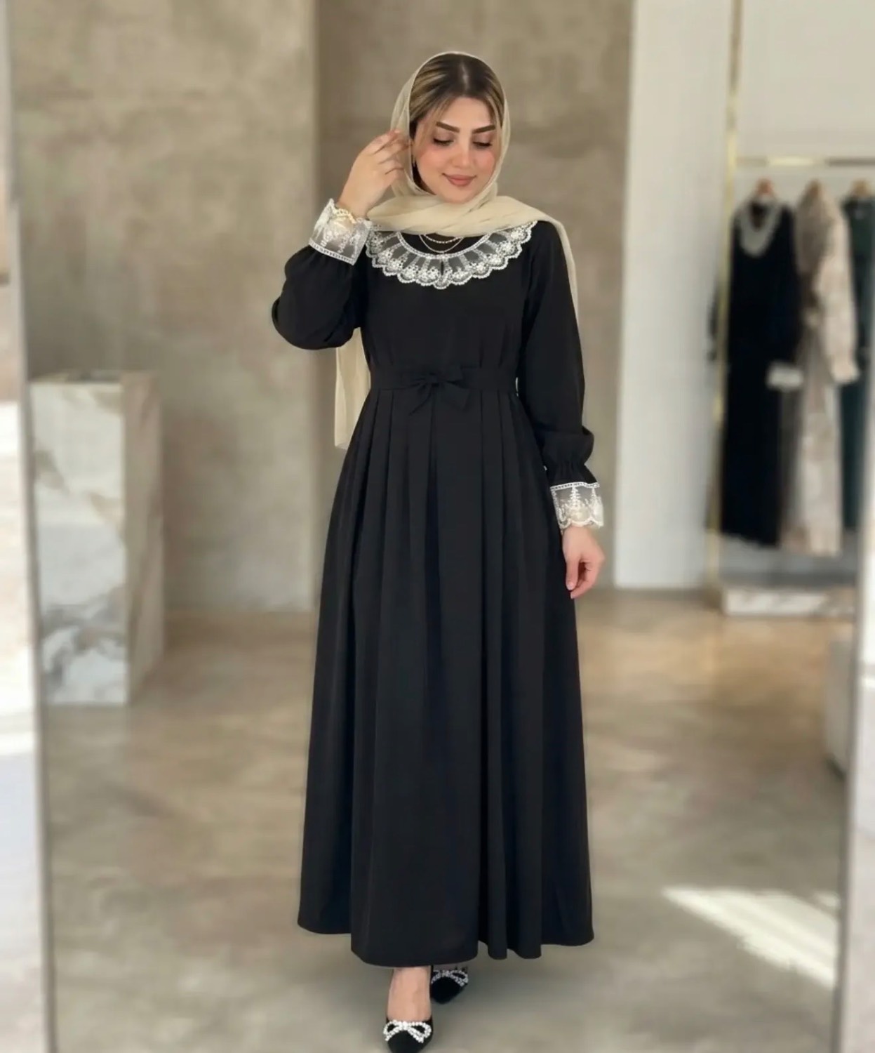 عبا یقه گیپور جنس الیزه درجه یک