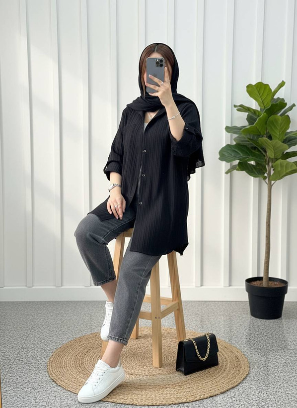 شومیز تبسم دوجیب جنس کراش درجه یک
