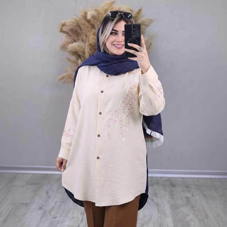 شومیز مانتویی آرتینا جنس شانتون