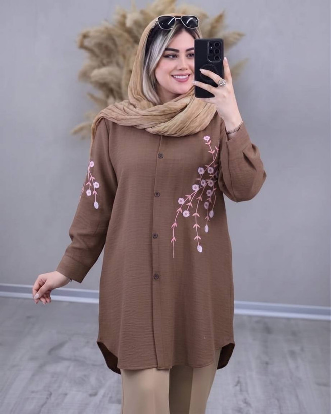 شومیز مانتویی آرتینا جنس شانتون