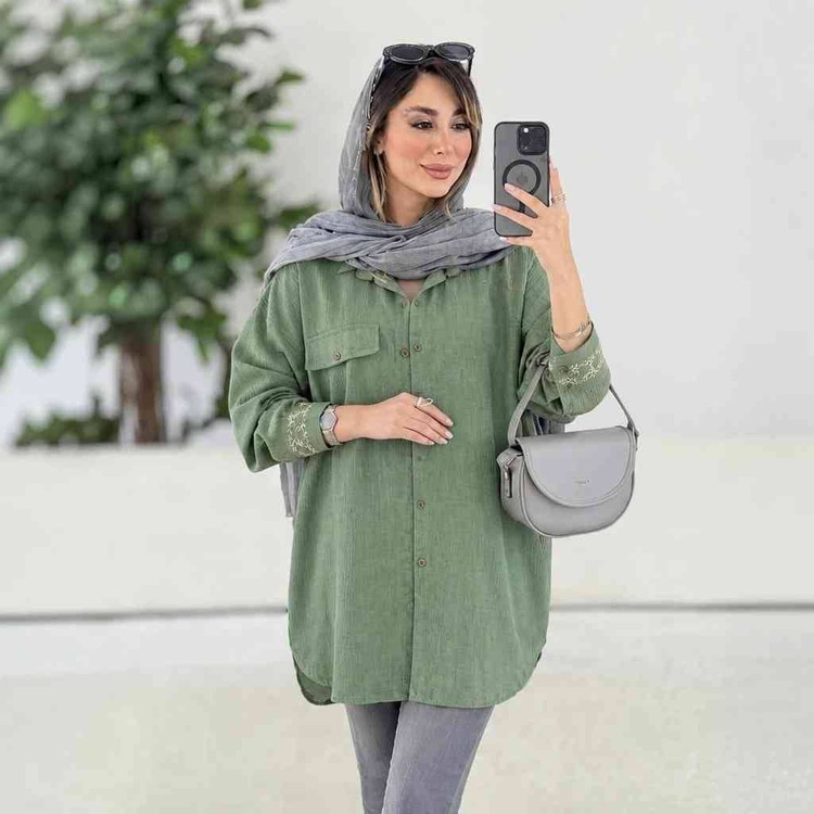 مانتو مچ گلدوزی سانیا جنس شانتون