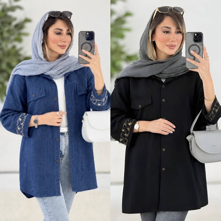 مانتو مچ گلدوزی سانیا جنس شانتون