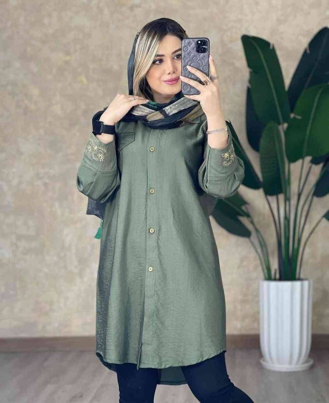 مانتو مچ گلدوزی سانیا جنس شانتون