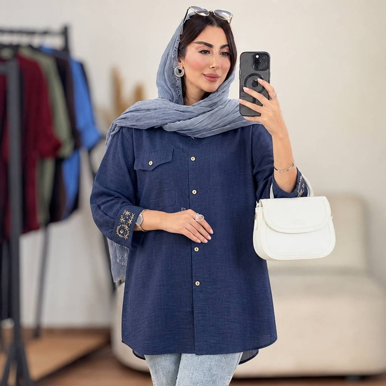 مانتو مچ گلدوزی سانیا جنس شانتون