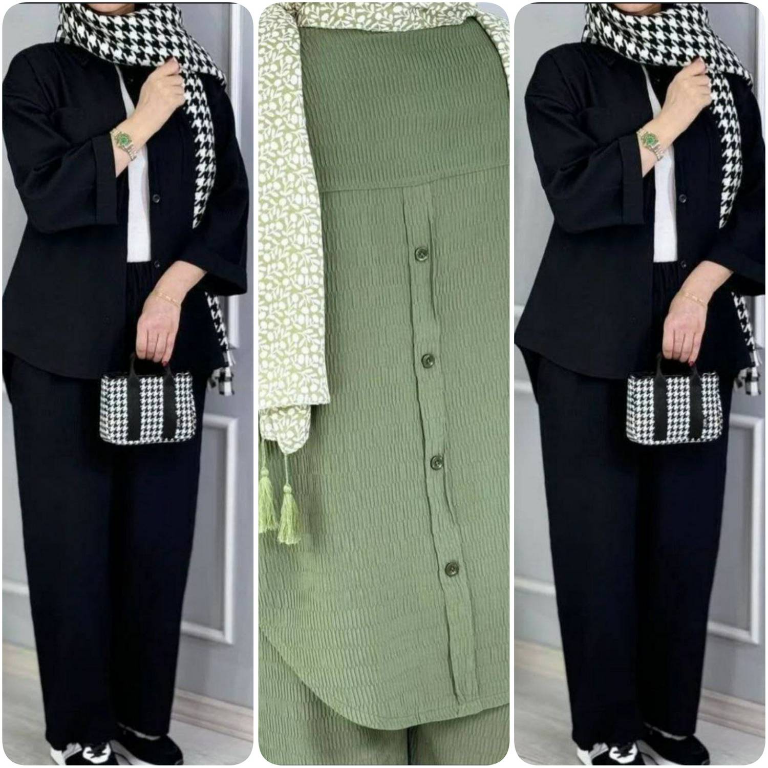 مانتو شلوار مشکی سارا