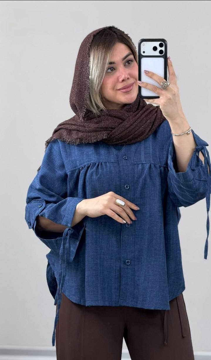 شومیز مانتویی مدل نبات جنس صوفیا ژاکارد