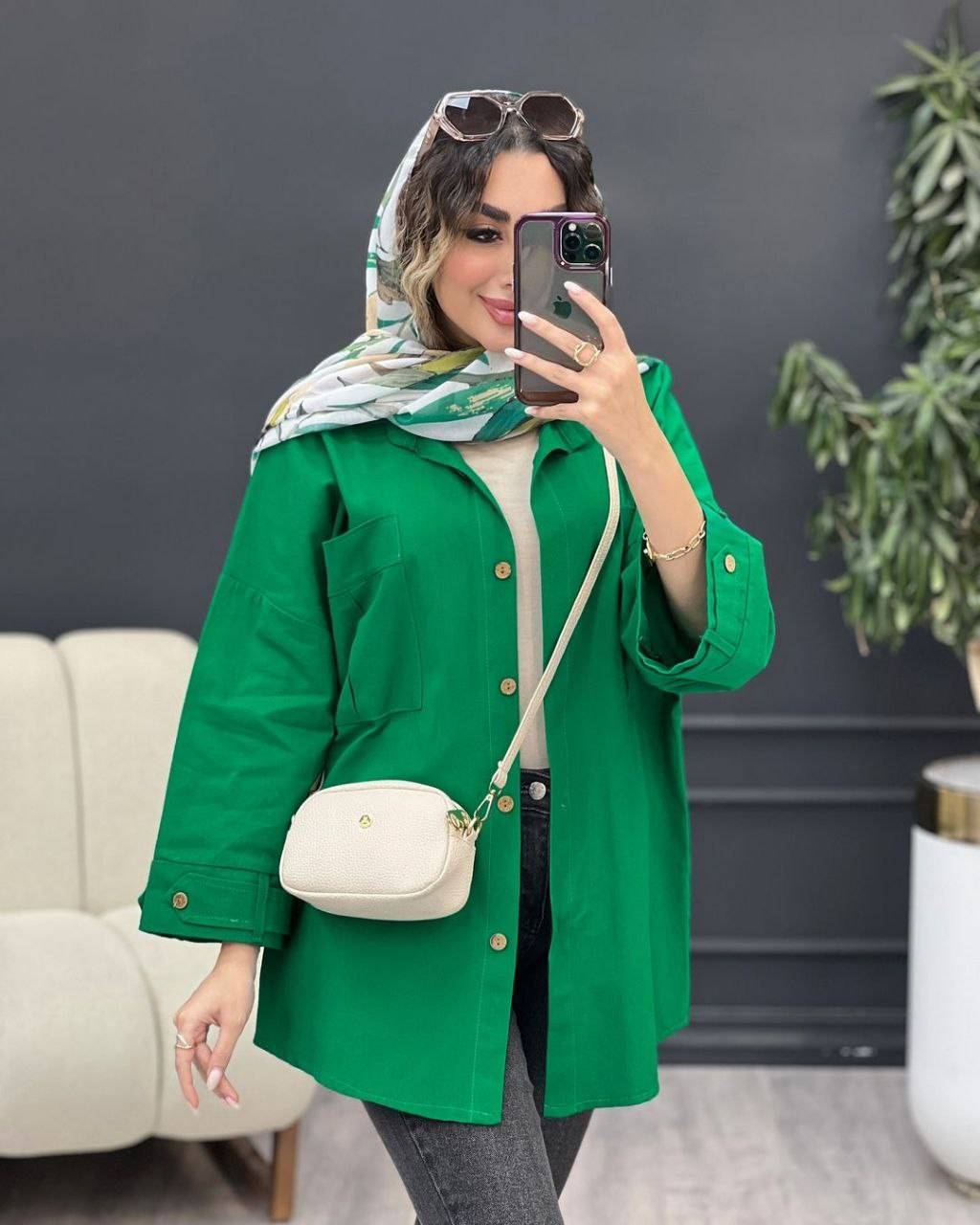 مانتو مدل بنفشه جنس لنین نچرال باکیفیت