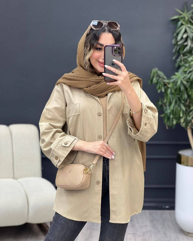 مانتو مدل بنفشه جنس لنین نچرال باکیفیت
