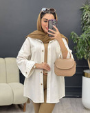 مانتو مدل بنفشه جنس لنین نچرال باکیفیت
