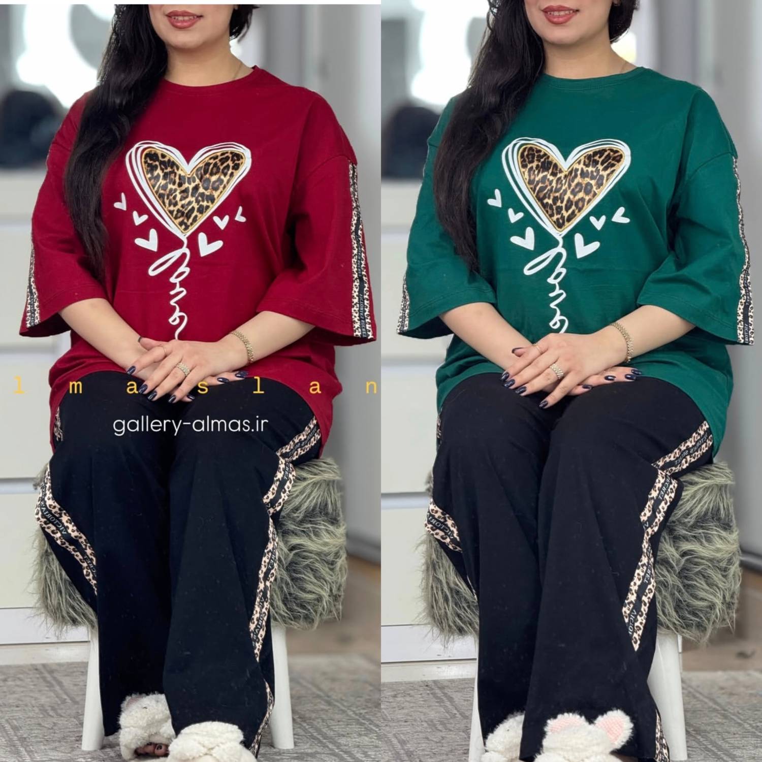 ست تیشرت شلوار بلوبری جنس پنبه باکیفیت