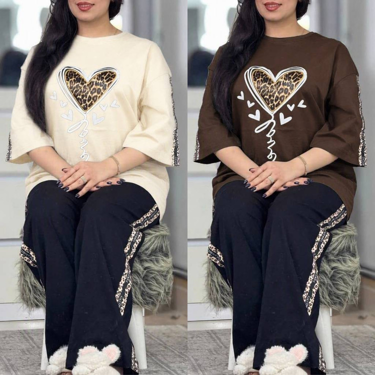 ست تیشرت شلوار بلوبری جنس پنبه باکیفیت