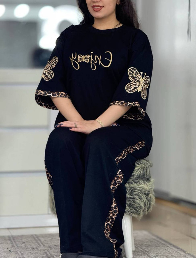 ست تیشرت شلوار پلنگی درجه یک
