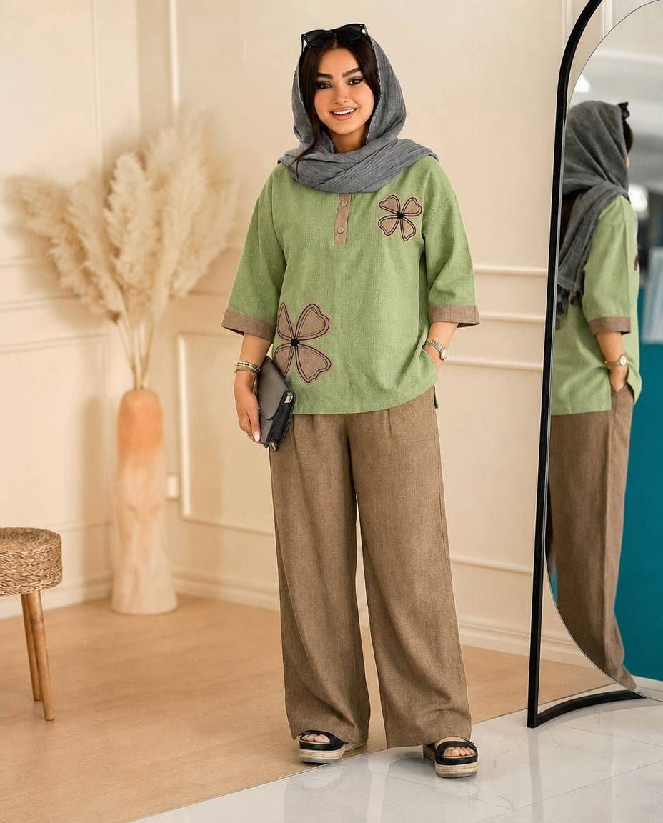 ست شومیز شلوار هلن درجه یک