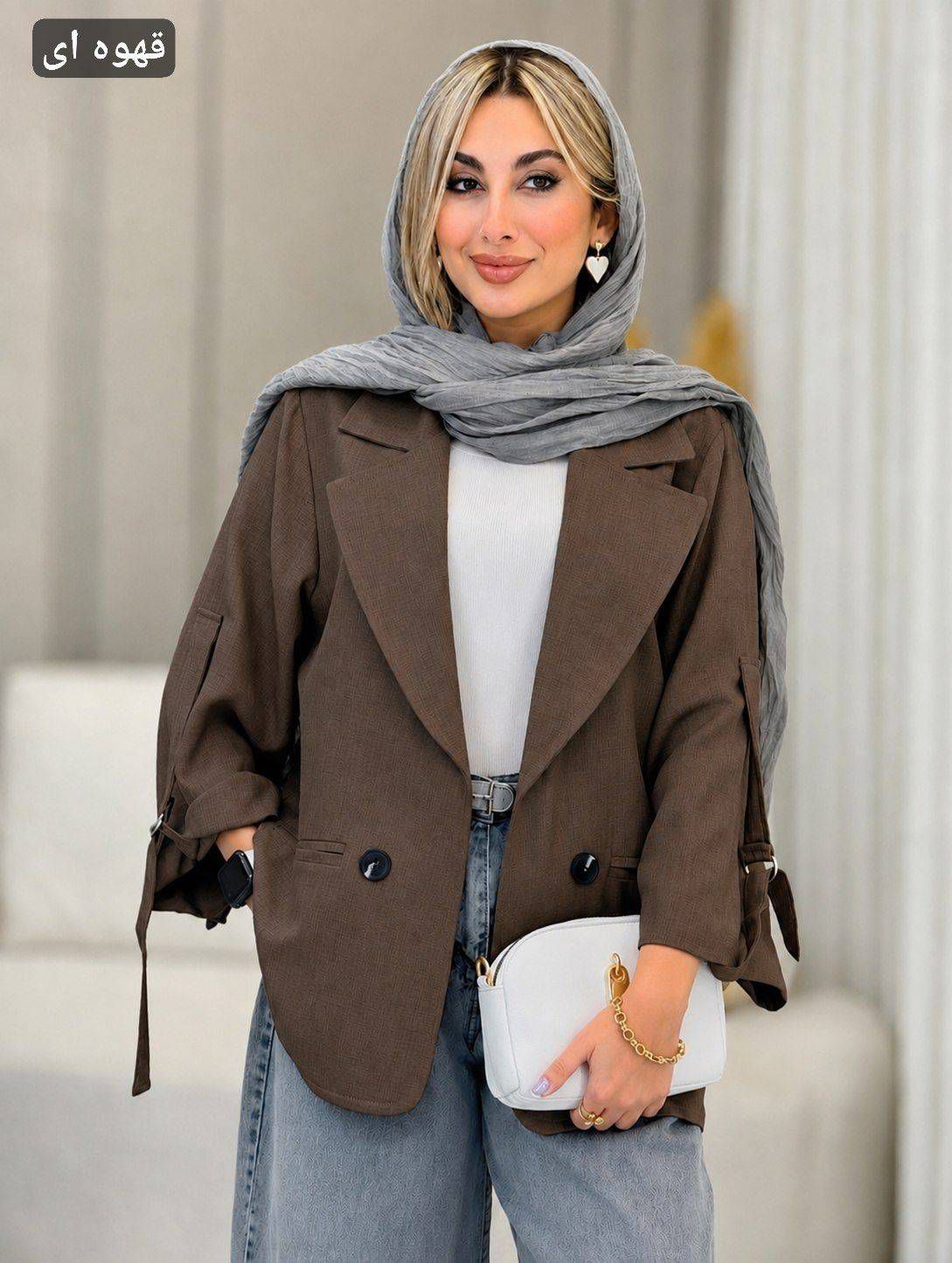 مانتو کتی آستین سگک کتان نچرال