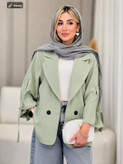 مانتو کتی آستین سگک کتان نچرال