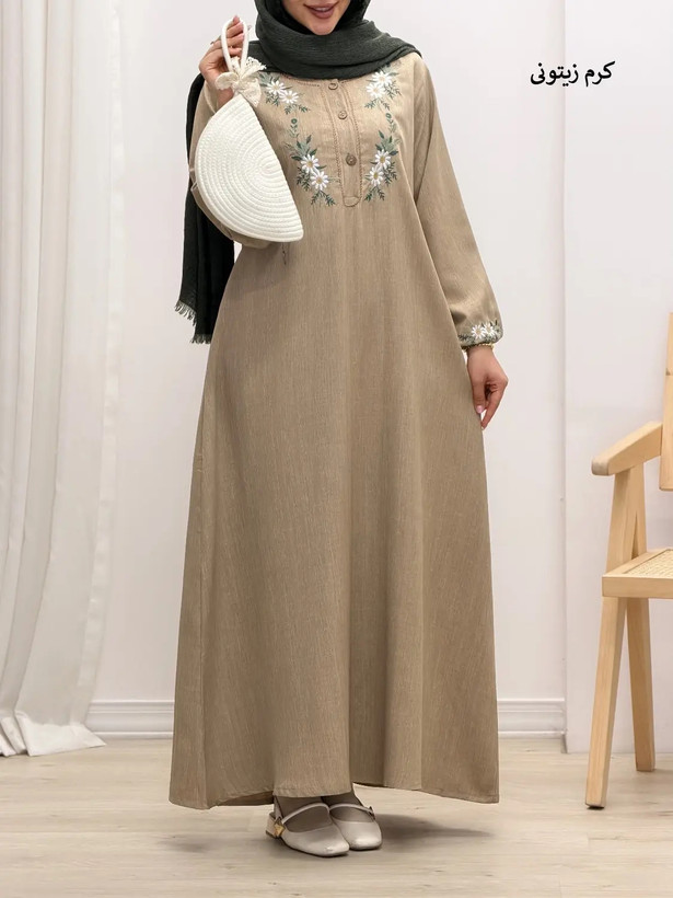 عبا گیسو جنس شانتون اعلا گلدوزی شده