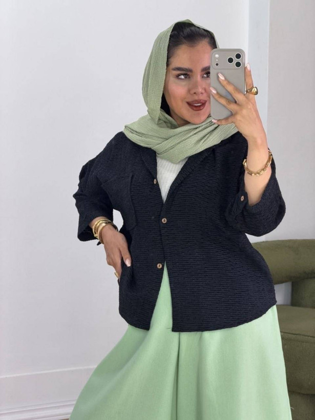 شومیز مانتویی باکسی شفق