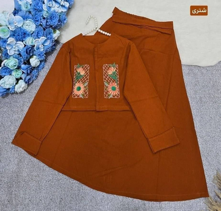 ست کت و دامن گلدوزی آنیل