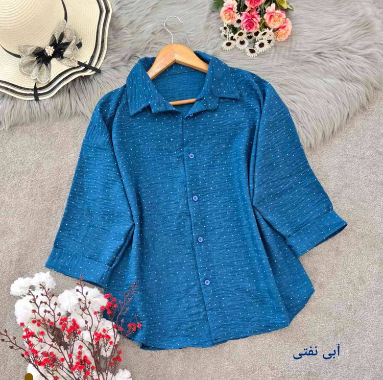 شومیز نگینی افروز جنس شانتون