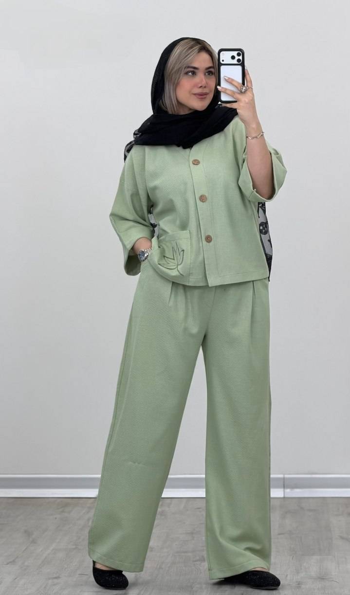 ست مانتو شلوار گلبرگ ترک وارداتی