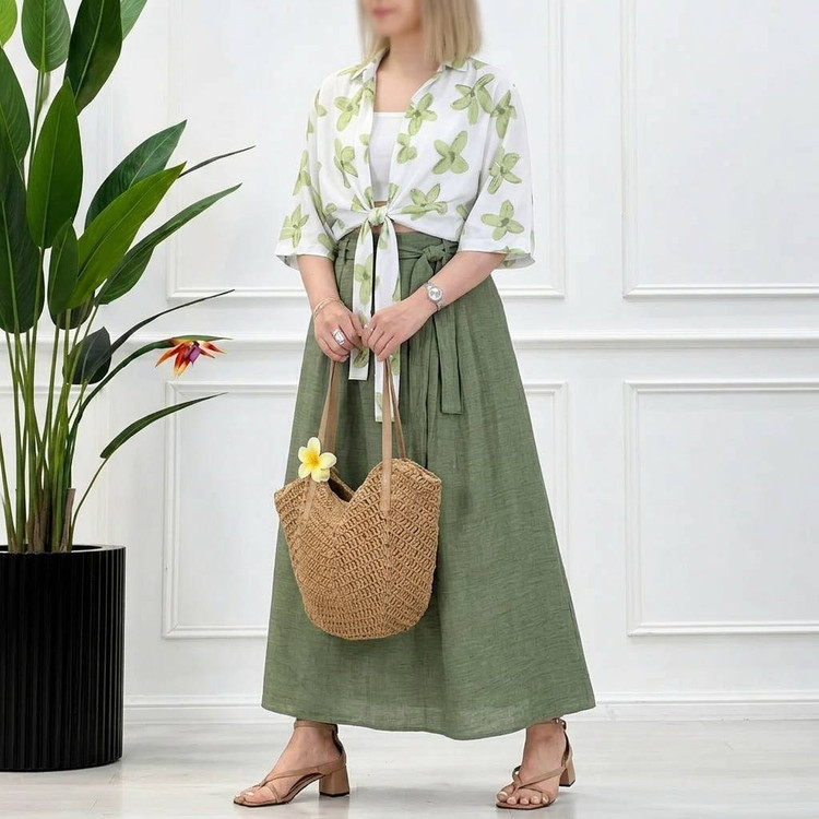 ست شومیز دامن گره ای آیسانا