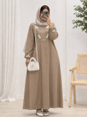 عبا گیسو جنس شانتون اعلا گلدوزی شده
