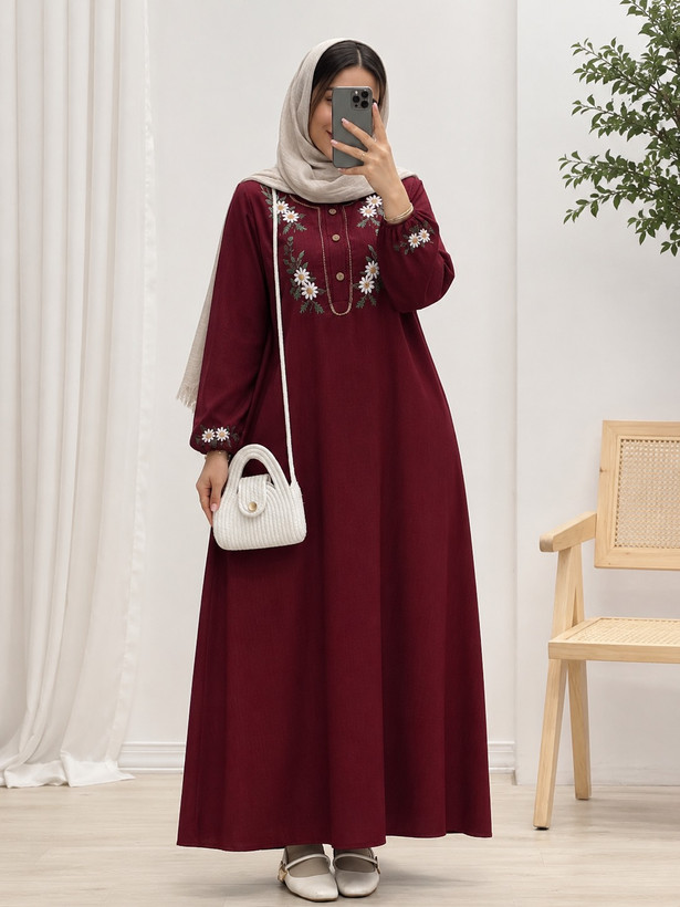 عبا گیسو جنس شانتون اعلا گلدوزی شده