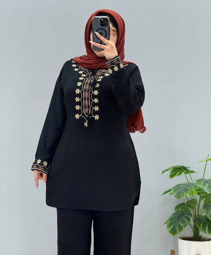 ست تونیک شلوار شرمین جنس شانتون