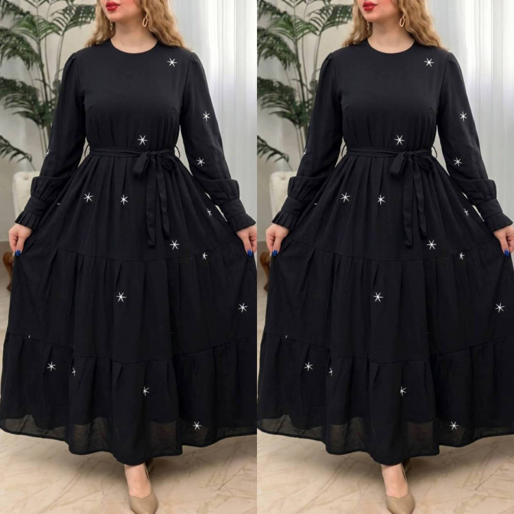 پیراهن ستاره مشکی جنس بوگاتی باکیفیت