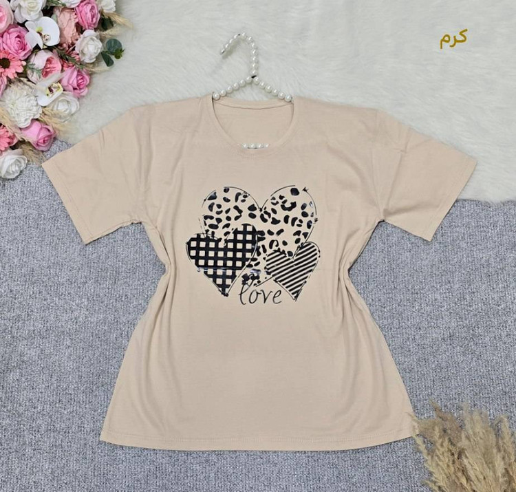 تیشرت باکسی طرح LOVE نخ پنبه